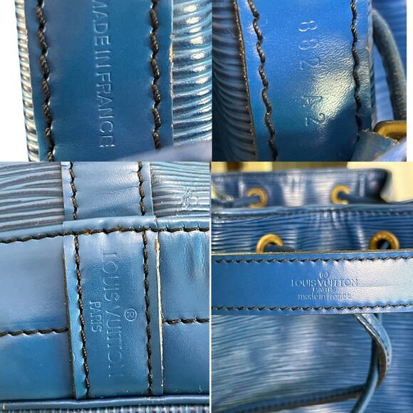 Authentic Louis Vuitton Blue Epi Noé Bucket Bag Made in France With Dust Bag - Picture 6 of 16